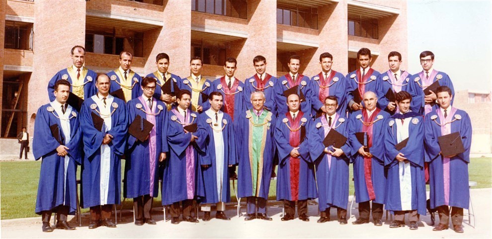 Dr. Mojtahedi (Sharif University founder) and some other Sharif faculties in 1966